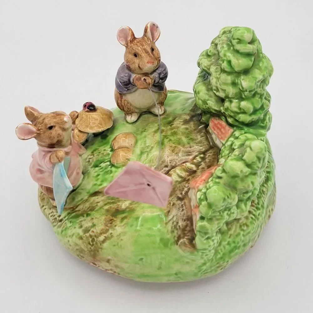 Otagiri Musical Mice Ceramic Figurine Music Box